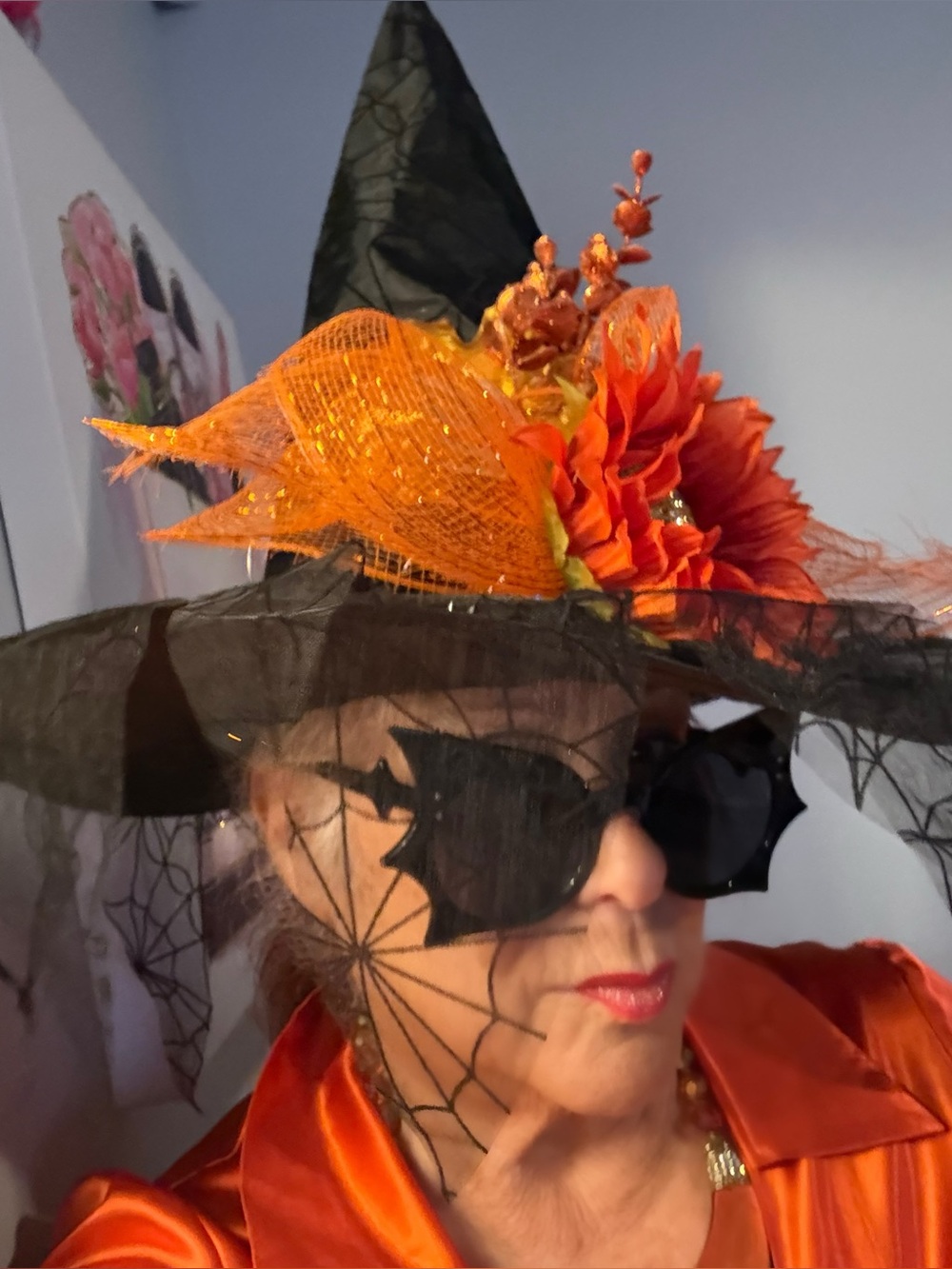 Sunflower magic🌻black and orange Fabulousity spider netting🕷️🕸️